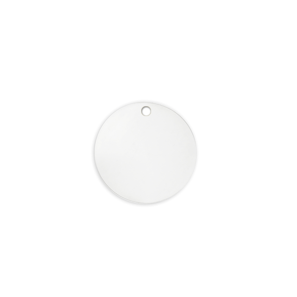 Metal Stamping Blanks Sterling Silver Round, Disc, Circle with Hole, 9.75mm (.39"), 20 Gauge